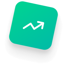 A square icon with a gradient teal background and a white upward arrow representing growth or progress.